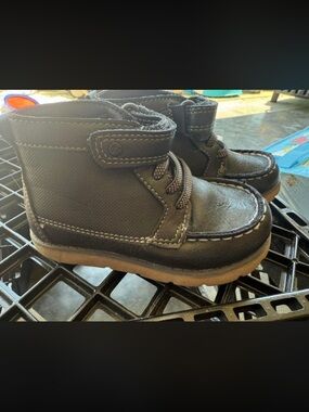 Stride Rite Black Ankle Boots with Tan Sole